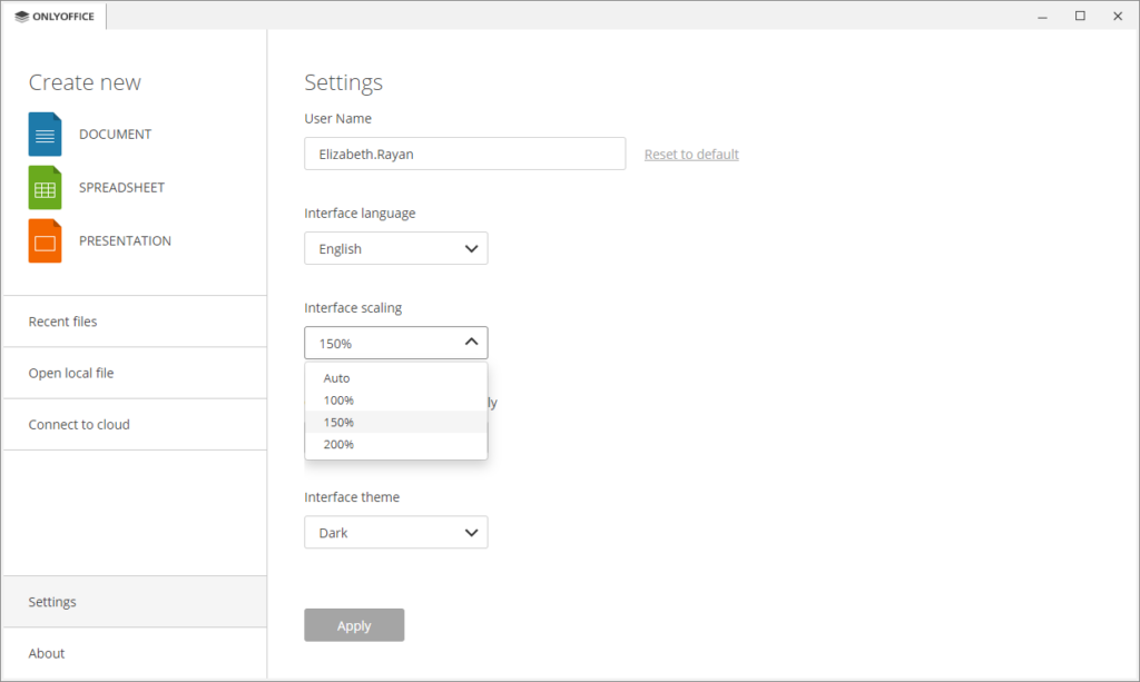 scaling onlyoffice 6.3