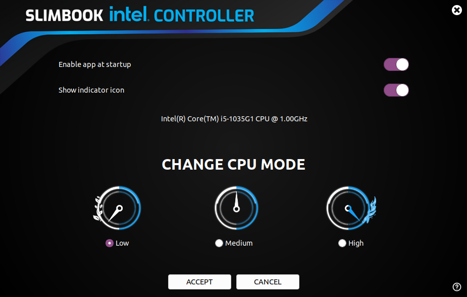 slimbook intel controller