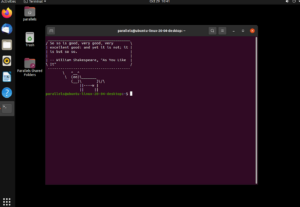 ubuntu terminale cowsay bash splash screen gnu/linux