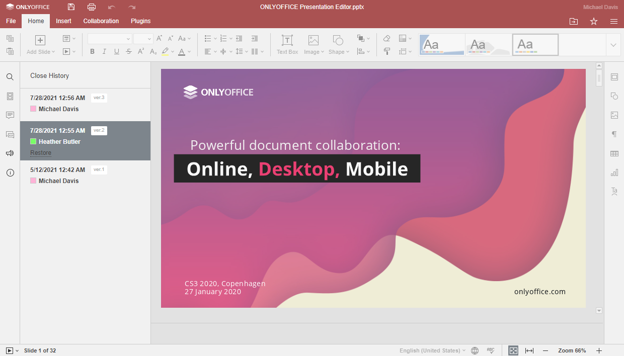 Non solo Office: nuove release per OpenOffice e ONLYOFFICE 2 presentazioni onlyoffice