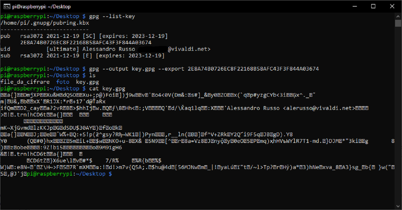 gpg export public key