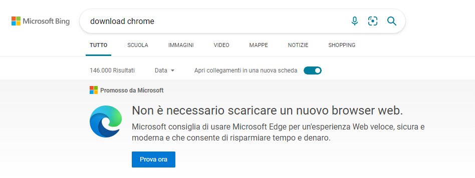 Edge, pop-up contro Chrome (anche su Linux): che brutta prassi, Microsoft! 2 microsoft edge google chrome 1