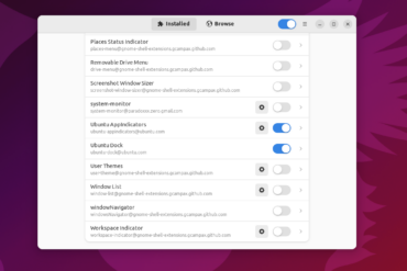 extension manager app installate