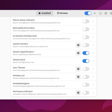 extension manager app installate