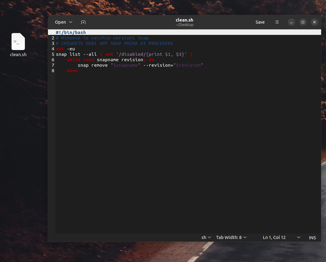 snap clean.sh