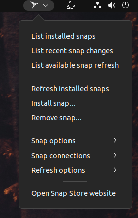 snap manager gnome extension