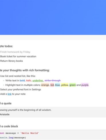 upnote note taking app