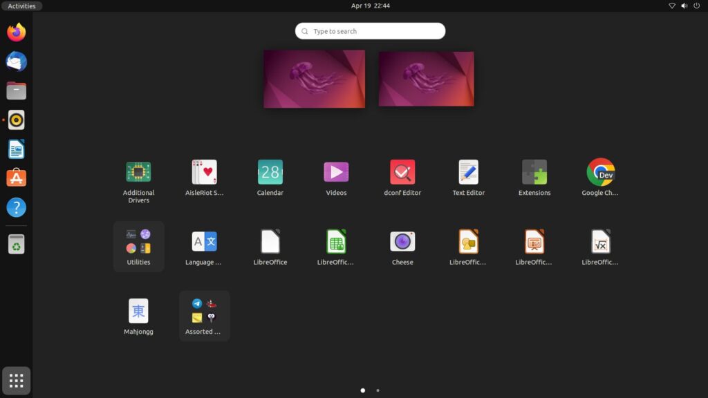 ubuntu 22.04 app launcher